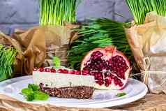 生素食主义者蛋糕水果种子装饰花产品摄影水果糕点