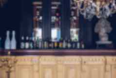 蓝色的酒吧酒吧计数器自助餐厅餐厅模糊背景