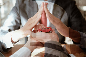 手保护车模型汽车保险安全安全概念