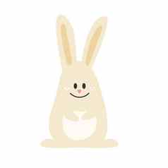 可爱的毛孤立的白色背景有趣的兔子画手