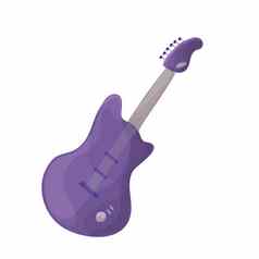 紫罗兰色的电吉他图标卡通紫罗兰色的电吉他向量图标