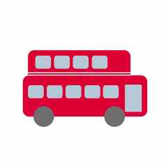 简单的设计红色的公共汽车向量白色背景