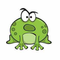 卡通插图青蛙愤怒的尖叫声情感字符