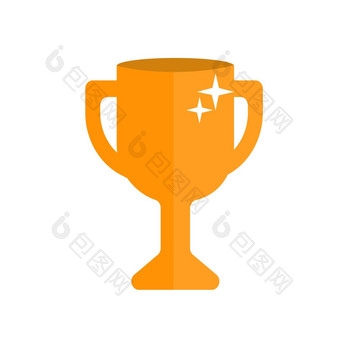 杯赢家白色背景橙色平图标设计
