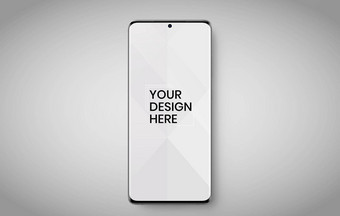 智能手机屏幕白色背景模拟电话现代屏幕设计模拟孤立的灰色的背景PSD保存剪裁路径