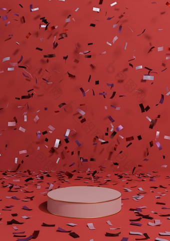 明亮的栗色黑暗红色的呈现产品显示基座站周年纪念日产品庆祝活动五彩纸屑讲台上金行奢侈品产品简单的最小的背景