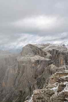 白云石山脉美丽的山地区阿尔卑斯山脉完美的的地方登山者徒步旅行旅游风景优美的的观点雄伟的山