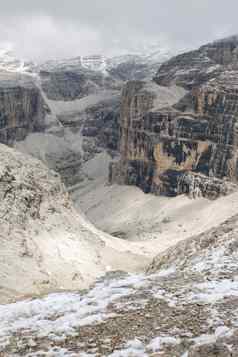 白云石山脉美丽的山地区阿尔卑斯山脉完美的的地方登山者徒步旅行旅游风景优美的的观点雄伟的山