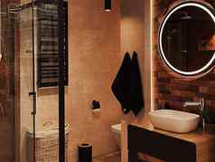 现代浴室室内环保家具装饰使有机可持续发展的材料首页装饰奢侈品设计