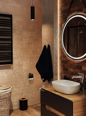 现代浴室室内<strong>环保</strong>家具装饰使有机可持续发展的材料首页装饰奢侈品设计