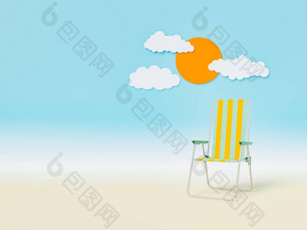 帆布躺椅太阳云海滩