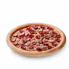 薄切片意大利辣香肠受欢迎的披萨一流的美国式的披萨店