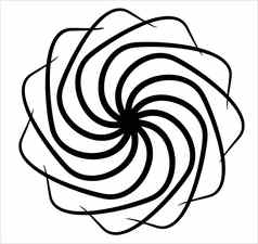 插图复杂的数字弯曲的行形式圆对称单色数字形式圆