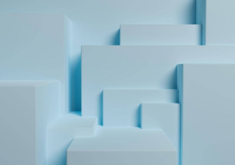 光柔和的婴儿蓝色的呈现产品显示讲台上站简单的最小的摘要不对称背景壁纸产品摄影广告城市轮廓