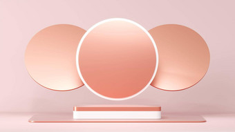 摘要柔和的粉红色的几何形状空白平台作文轮场景作文轮场景讲台上空展示基座产品显示化妆品演讲呈现