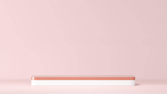 摘要柔和的粉红色的几何形状空白平台作文轮场景呈现讲台上空展示基座产品显示化妆品演讲作文轮场景