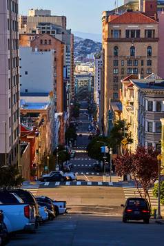 长陡峭的路三旧金山早....光