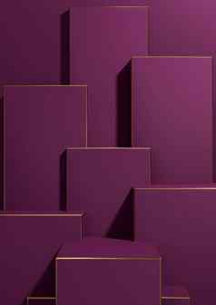 黑暗品红色的紫色的呈现简单的最小的几何背景产品显示基座金行奢侈品产品壁纸模板产品广告