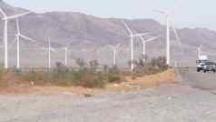 风车风农场风机能源发电机沙漠风电场美国