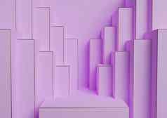 光柔和的薰衣草紫色的呈现产品显示讲台上站简单的最小的对称的几何背景壁纸奢侈品产品广告摘要城市天际线