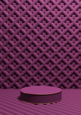 黑暗品红色的紫色的呈现奢侈品产品显示垂直产品摄影油缸讲台上站金行点缀壁纸背景简单的最小的作文