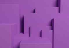 明亮的紫色的紫罗兰色的呈现产品显示讲台上站简单的最小的摘要不对称背景壁纸产品摄影广告城市轮廓
