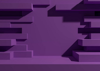 明亮的紫色的紫罗兰色的呈现产品显示讲台上站摘要砖墙门户网站产品摄影最小的简单的几何背景壁纸奢侈品难看的东西产品
