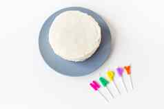 准备生日蛋糕登记幸福奶油饼干惊喜假期生日概念