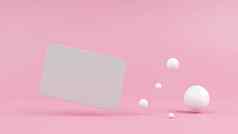空白白色业务卡片孤立的粉红色的柔和的背景插图