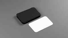 黑色的业务卡片空白模型模板呈现