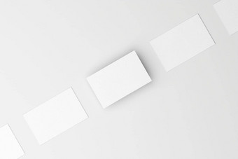 前视图水平业务卡孤立的白色背景模型插图