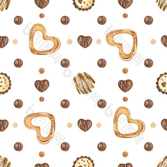 甜蜜的情人节模式巧克力饼干