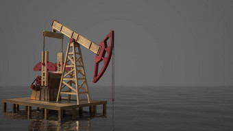 金<strong>石</strong>油泵泵海洋<strong>石</strong>油现实的模型极简主义概念多余的利润<strong>石油公司</strong>