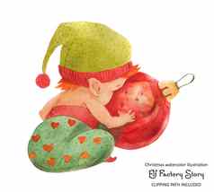 圣诞节精灵故事elf-baby圣诞节球