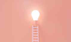 梯到达基斯光灯泡代表的想法创造力发明概念呈现