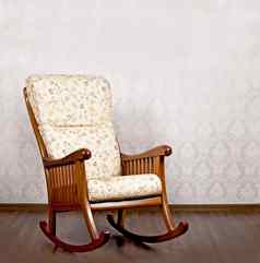 美丽的室内舒适的家具舒适的现代摇摆椅子光墙