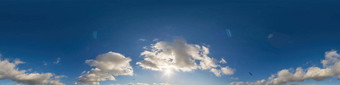 蓝色的天空全景蓬松的积云云无缝的Hdr帕诺球形equirectangular格式天空圆顶天顶可视化游戏天空更换空中无人机全景照片