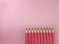 现实的粉红色的铅笔孤立的粉红色的背景
