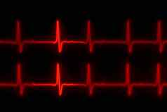 心电图心电图脉冲心跳生活标志红色的行插图