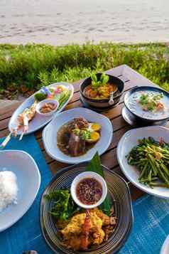 泰国食物表格海滩泰国
