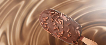 美味的冰奶油巧克力健康的夏天食物概念