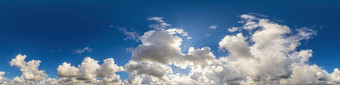 蓝色的天空全景蓬松的积云云无缝的Hdr帕诺球形equirectangular格式天空圆顶天顶可视化游戏天空更换空中无人机全景照片