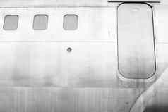 窗户白色金属表面飞机紧急退出安全逃避
