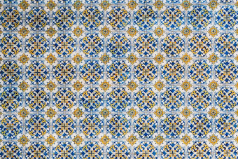 葡萄牙语瓷砖无缝的拼接而成瓷砖维多利亚时代动机撒玛陶器瓷砖蓝色的白色阿祖莱霍原始传统的葡萄牙语西班牙装饰