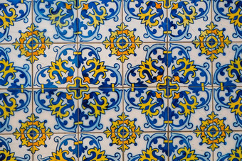葡萄牙语瓷砖无缝的<strong>拼接</strong>而成瓷砖维多利亚时代动机撒玛陶器瓷砖<strong>蓝色</strong>的白色阿祖莱霍原始传统的葡萄牙语西班牙装饰