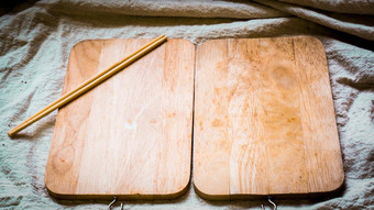 木板空白筷子自然亚麻<strong>封面</strong>表格白色表格前视图烹饪<strong>食物</strong>菜单的想法背景