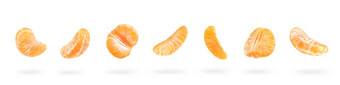 大集普通话片孤立的白色背景下降铸造影子单独的橘子片插入<strong>项目设计</strong>