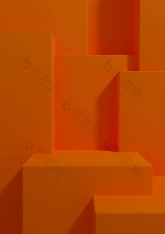 霓虹灯橙色明亮的红色的呈现产品显示壁纸讲台上站好前奢侈品产品简单的最小的摘要几何产品摄影背景