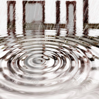 液体银涟漪振动模式雨下降溅水坑有创意的Copyspace摘要背景金属波及效果波特写镜头同心水表面