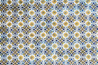 葡萄牙语瓷砖无缝的拼接而成瓷砖维多利亚时代动机撒玛陶器瓷砖蓝色的白色阿祖莱霍原始传统的葡萄牙语西班牙装饰